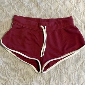 Maroon drawstring shorts